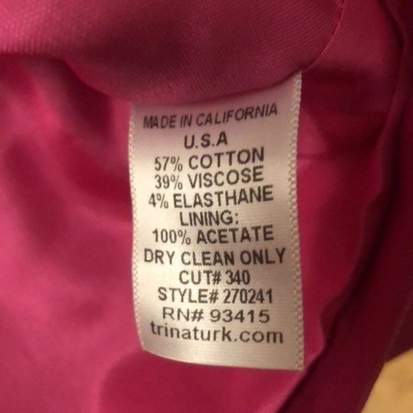 Trina Turk hot pink‎ double breasted jacket size 4 beautiful color - Picture 5 of 6